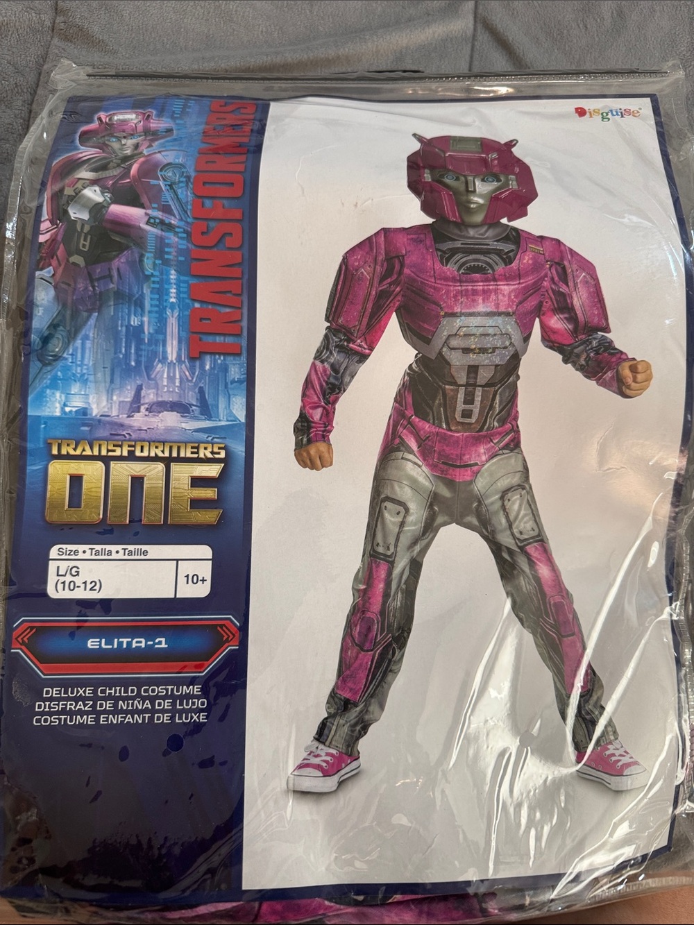 Disguise Transformers kids girls Sz Lg 10/12  Elita-1 Costume - Pink and Silver